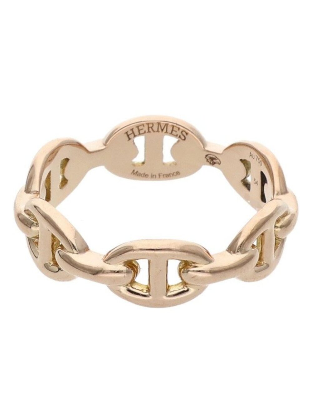 Hermes 18k Chaine D'ancre Enchainee PM Gold Ring